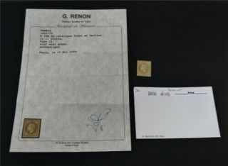 Nystamps France Stamp 32 Og H $225 Renon Cert