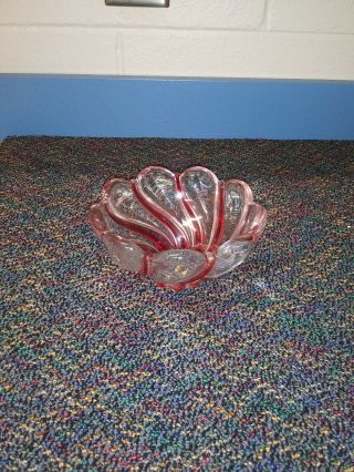 Mikasa Peppermint Frost Swirl (red) Candy Dish Nut Bowl.