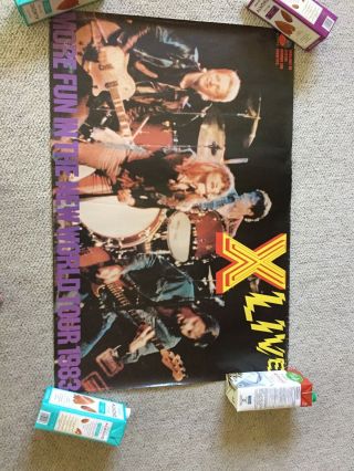 X Live More Fun In The World Tour Promo Poster 1983 Vintage Punk