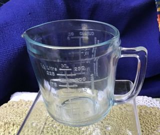 Marinex Glass Measuring Cup Made In Brazil 1 Cup Blue Tint