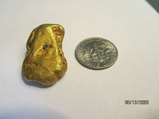 Huge 23.  59 Gram Gold Nugget From Bc Canada