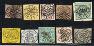 1850´s Italy Roman States Stamps Lot,  Cv $2815,  All Experts Signed,  Wow