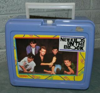 Vintage 1990 Kids On The Block Blue Lunchbox By Thermos Lunch Box Nkotb