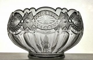 Eapg Antique D.  C.  Jenkins No.  514 Clear Glass Bowl Thistleblow