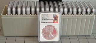 20 X 2016 Ngc Ms70 American Silver Eagle First Day Of Issue
