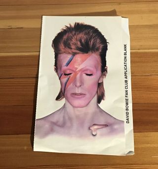 David Bowie Fan Club Rare 1973 Pamphlet Leaflet Application Aladdin Sane