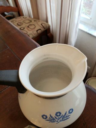 Vintage Corning Ware 6 cup tea pot with lid P104 Corn flower design 3