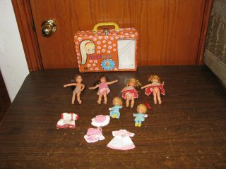 Mrs Beasley And Buffy Dolls With 2 Tuttis & Play Case 1965