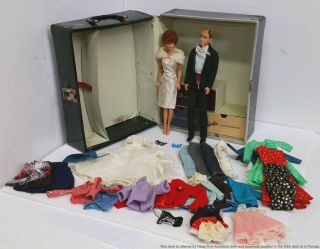 Early 1960s Vintage Barbie Ken Dolls Extra Clothes Carrying Case