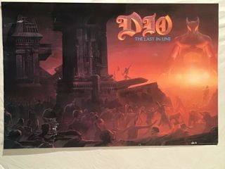Ronnie James Dio 1984 Promo Poster The Last In Line Water Damage