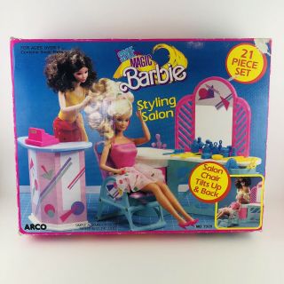 Style Magic Barbie Hair Styling Salon & Box Argo No.  7325 Vintage 1988
