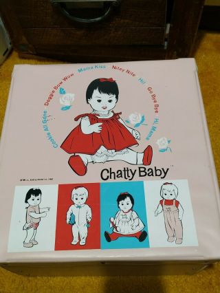 Vintage 1962 Chatty Baby Vinyl Doll Carrying Case Full Of Accessories