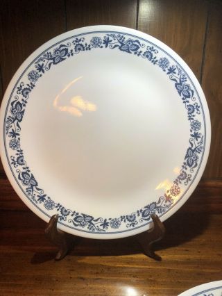 Corelle Old Town Blue Set Of 4 Large Dinner Plates 10 1/4 "