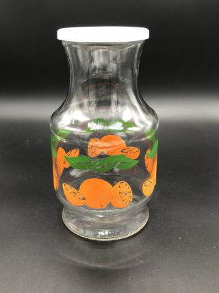 Vintage 1987 Anchor Hocking Glass Orange Juice Carafe/pitcher/jar