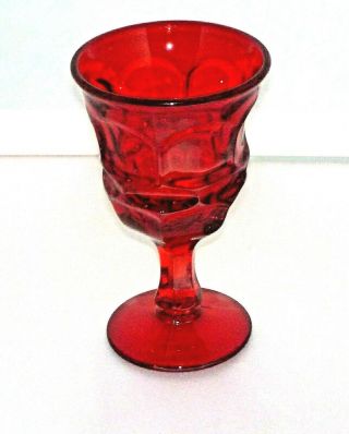 Fostoria Argus Ruby Red Footed Wine Glass Or Goblet 4 - 7/8 " Tall Elegant Vintage