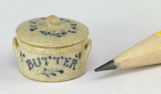Jane Graber Lidded Butter Crock,  1991,  Dollhouse Miniature,  Igma Artisan,  1:12