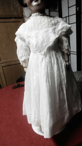 Wow Antique 1880 Bertha Cotton Doll Dress For Antique French Doll