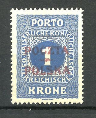Poland 1919 Krakau - Cracow - Mnh 1 Kronen,  Sign Jg205