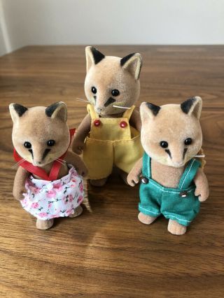 Rare Calico Critter Vintage Fox Family
