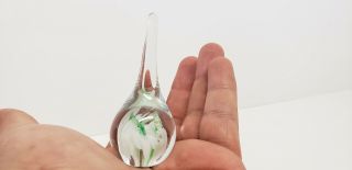 Gibson Art Glass Teardrop Paperweight Ring Holder Decoration Bubbles