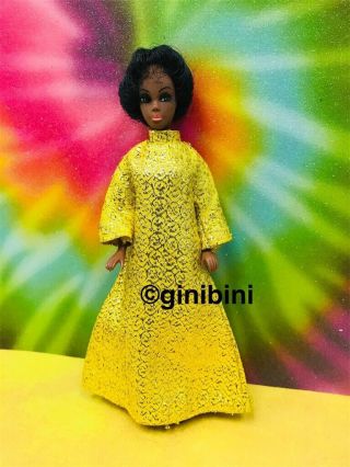 Dawn Pippa Vintage Clone Doll Fashion Only - Gold Brocade Dress