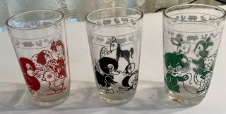 3 Vintage Swanky Swig Kraft Juice Glass With Animals 1950 