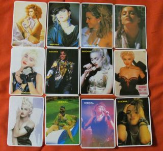 Madonna Portuguese Pocket Calendar Cards 12 Different 1990 - 2 3/4 " X 4 "