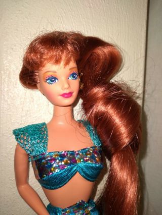 1995 Jewel Hair Mermaid Barbie Midge With The Longest Red Hair Ever Mattel