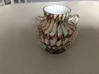 Vintage Art Glass Multi Coloured Small Vase Pretty “147”