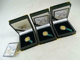 Vintage 2001 Sa Natura Series The Oryx 1/10 Oz Gold Coin Krugerrand X3