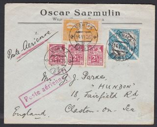 1926 Air Mail Cover From Vohma,  Estonia,  To Clacton - On - Sea England,  Via Finland.