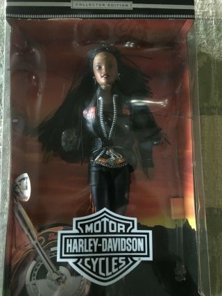 2001 African American Harley Davidson Barbie Articulated Returned To Box
