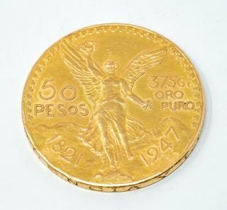 50 Pesos Mexican Gold Coin - 1947 - 37.  5gr.  Oro Puro