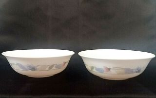 Vintage Set Of 2 Arcopal France Milk Glass Cereal/soup Bowl Flo Pattern