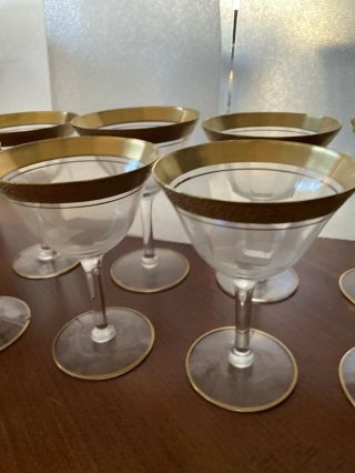 Tiffin Minton Gold Encrusted Wine Glasses Vintage Individually