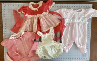 Vintage Baby Doll Clothes Dresses Romper Pj’s Lg Composition Other Dolls