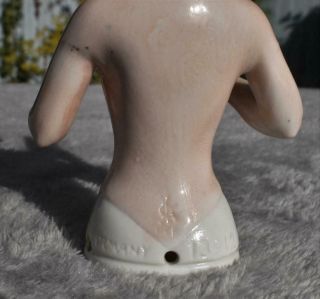 Rare German Porcelain Karl Schneider Half Doll Arms Away Nude Holding Book 3
