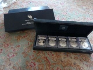 2011 American Eagle 25th Anniversary Silver Coin Set 5 Coins Signed By Mercanti