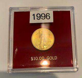 1996 1/4 Oz Gold $10 Dollar Us Eagle Coin In Capsule Only