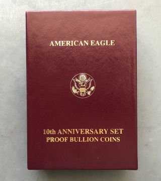 1995 - W American Eagle 10th Anniversary Set Proof Bullion Gold Coins U.  S.
