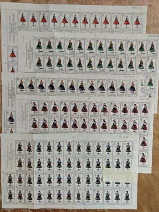 Spain Stamps 53 Full Sheets Of 50 Mnh Scott 1392 - 1444 Regional,  Folk Costume