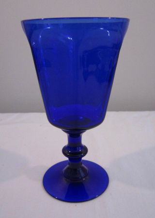 Bryce Glass Antique Cobalt Blue Water Goblet Mid Century
