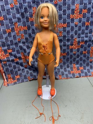 Ideal Brandi Doll Crissy Family In 18 " Vintage 1971 Orange Leotard