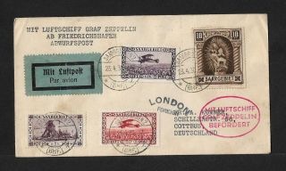 Zeppelin Sarre To Germany Air Mail Cover 1930