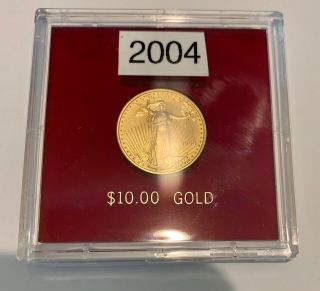 2004 1/4 Oz Gold $10 Dollar Us Eagle Coin In Capsule Only