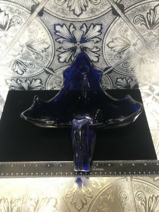 Vintage Murano Art Glass Cobalt Blue Hand Blown Swan Made in Italy 2