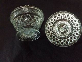Vintage Footed Crystal Candy Dish With Lid 3