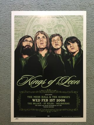 Kings Of Leon Concert Poster The Palace 2006 Australia S/n Of 500