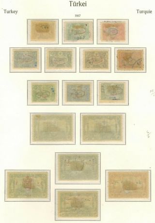 TURKEY 1917 STAMP SELECTION X 16 AND UNCHECKED AND AS RECEIVED 2
