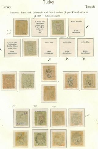 TURKEY 1917 STAMP SELECTION X 17 UNCHECKED AND AS RECEIVED 2